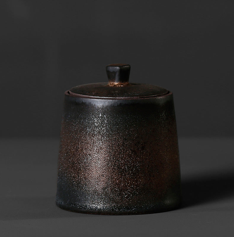 Household Japanese Style Ceramic Sealed Tea Caddy